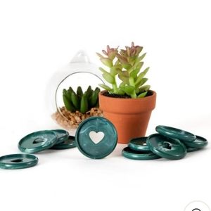 Green Marble Discs- Plant a Happy Life